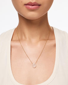 Mini Pebble Necklace | 14K Gold on Brass | Clear Quartz