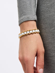 Ora Watch Strap Bracelet | 14K Gold on Stainless Steel | Gold/White Ceramic