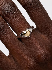 Elysia Signet Ring | Rhodium on Brass/14K Gold on Brass