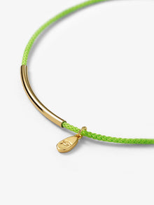 LGBTQ Education Cord Bracelet | 14K Gold on Brass | Bright Green Cord