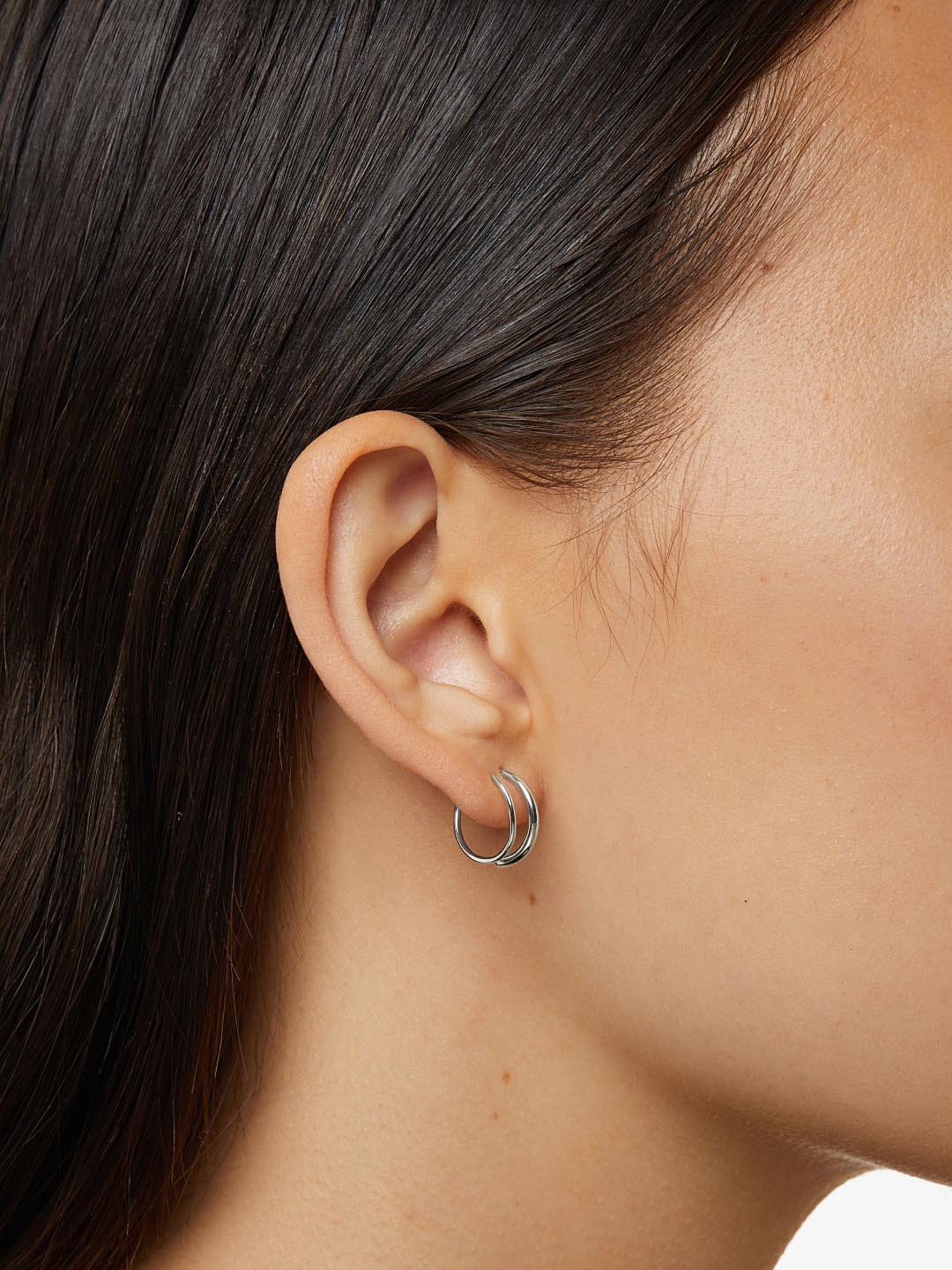 Harley Double Hoop Earrings | Sterling Silver