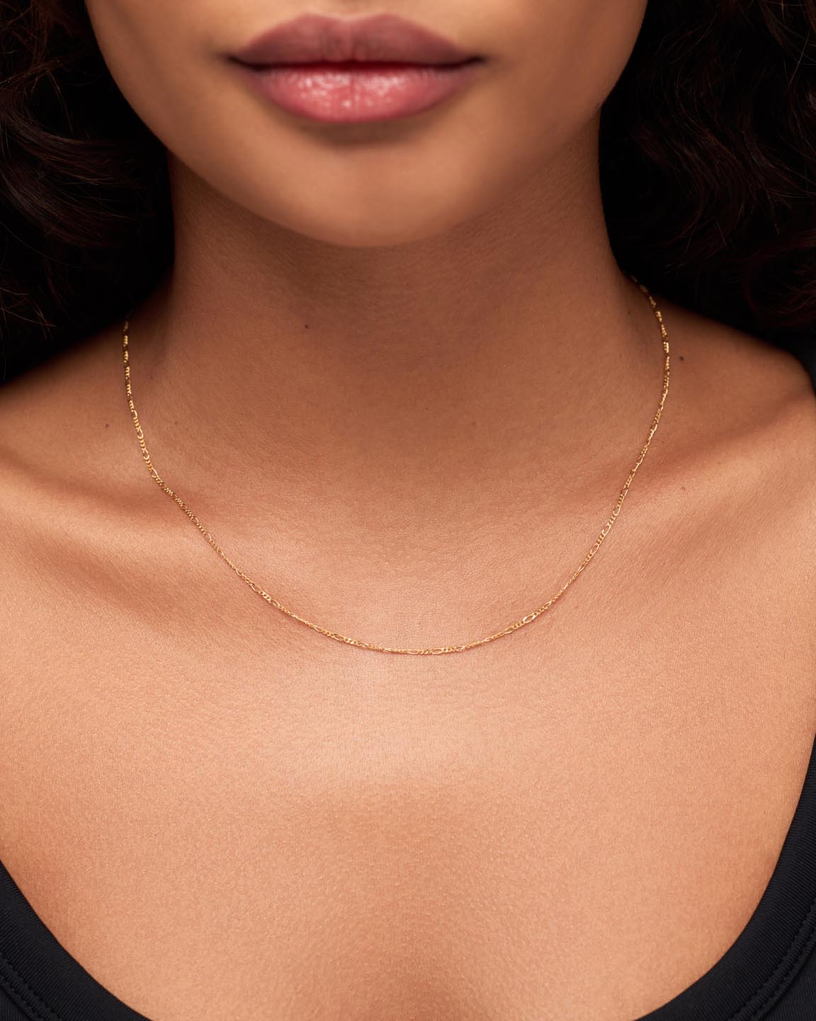 Solid Gold Diamond Fine Chain Necklaces For Women Ana Luisa Figaro Chain Necklace