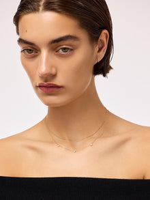 Heart Station Necklace | 10K Solid Gold | Diamonds