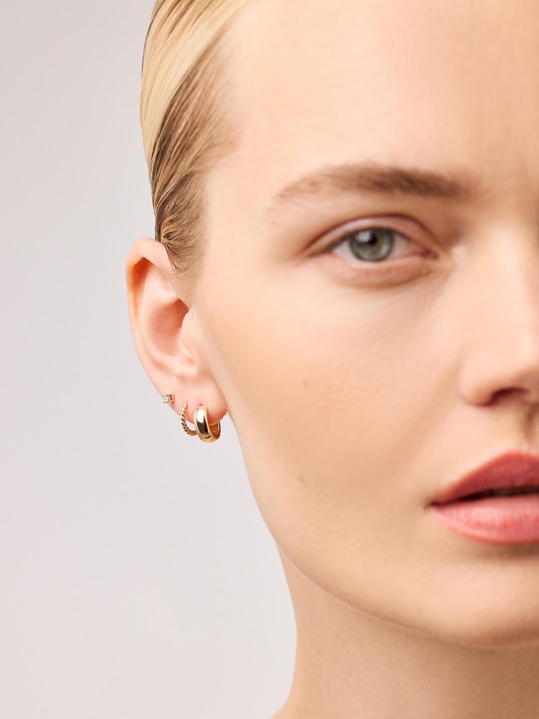 Gold Slim Twist Hoops | 10K Solid Gold