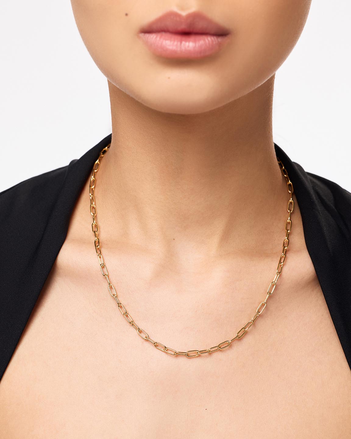 Large Paperclip Necklace | 10K Solid Gold