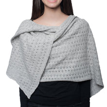 Cashmere Wrap Open Work | Light Grey