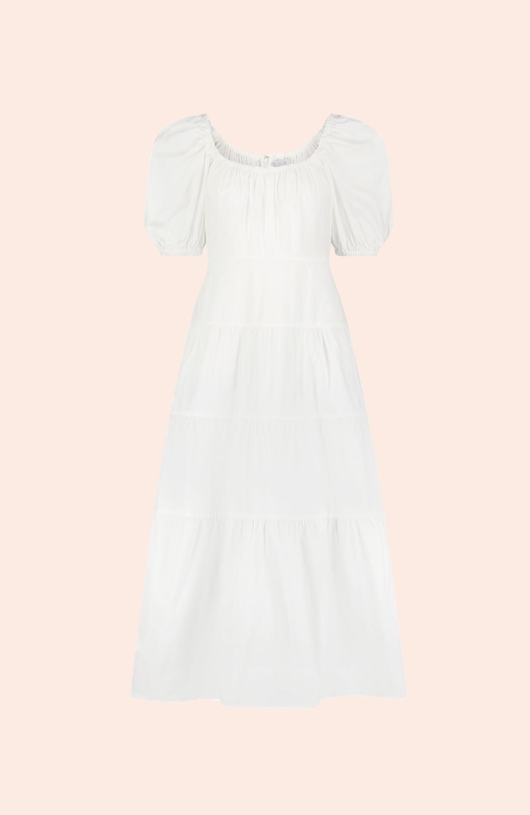 Cotton Poplin Tiered Dress | White