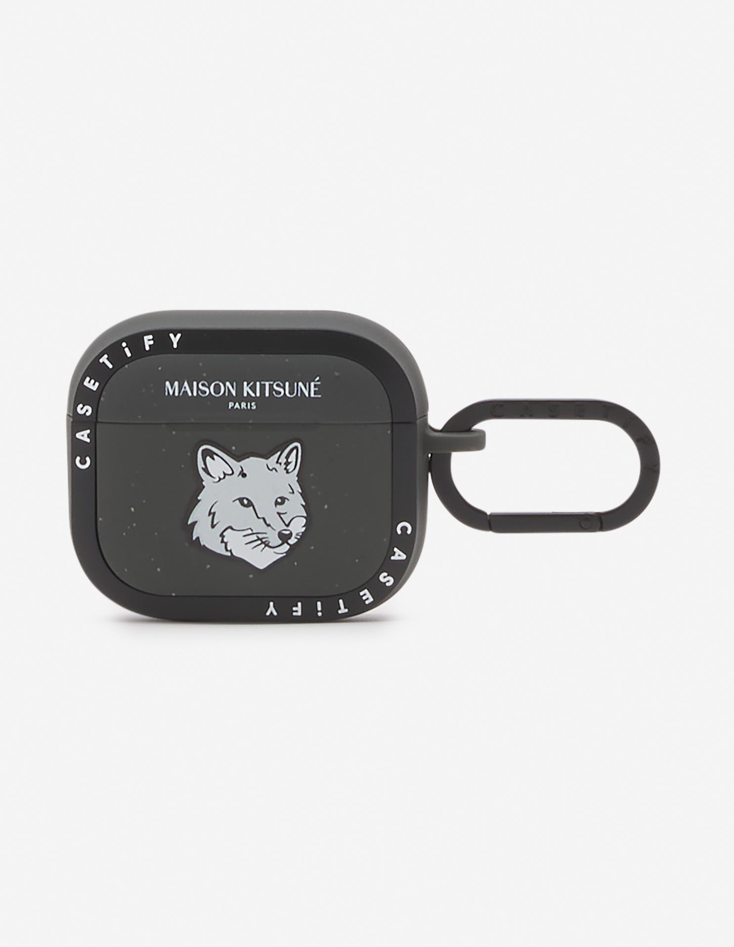 Unisex | Maison Kitsune | Casetify Bold Fox Head Print Impact Airpod Case | Black
