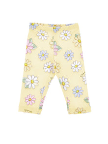 Girls | Jersey Daisy Leggings | Light Yellow