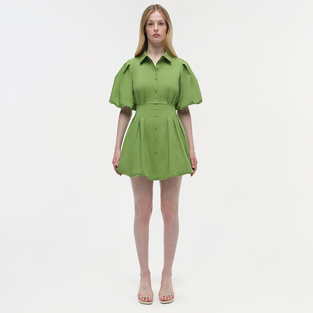 Womens | Cleo Cotton Mini Dress | Deep Peridot