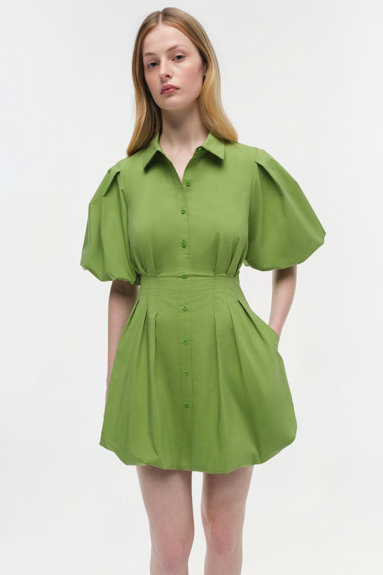 Womens | Cleo Cotton Mini Dress | Deep Peridot