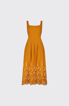 Wave Eyelet Midi Dress | Ochre