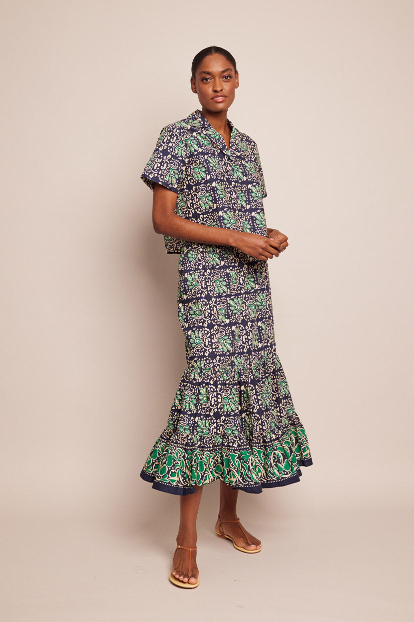 Chase Skirt | Le Stampe Eve Blue