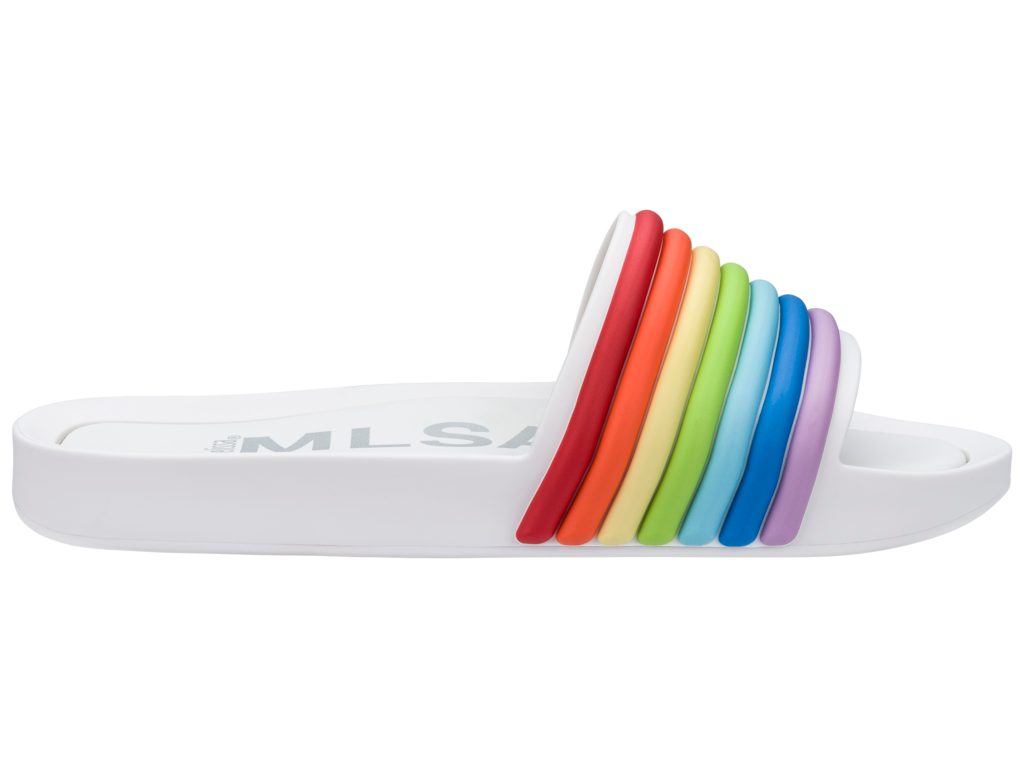 Womens | Beach 3DB Rainbow Slide | White Rainbow