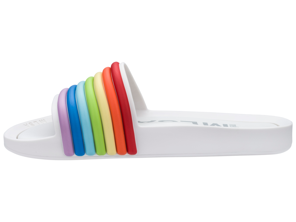 Womens | Beach 3DB Rainbow Slide | White Rainbow