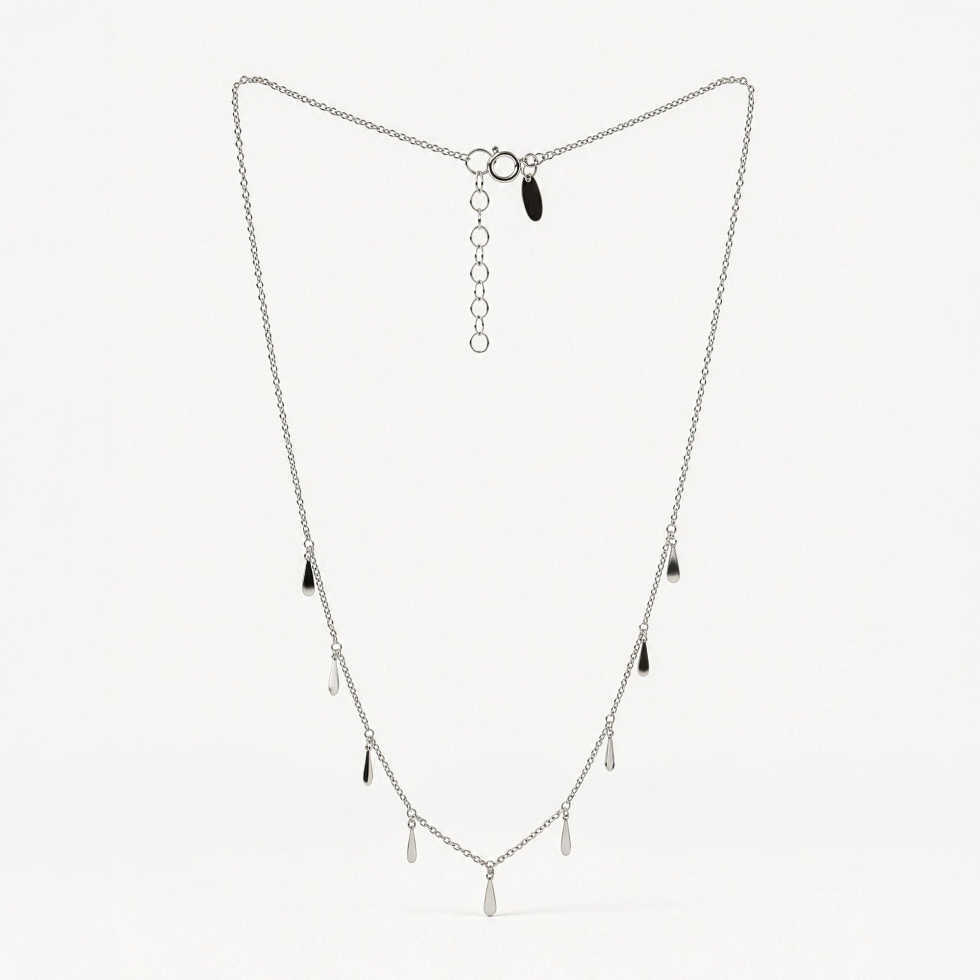 Drip Necklace | Sterling Silver | Black/Clear