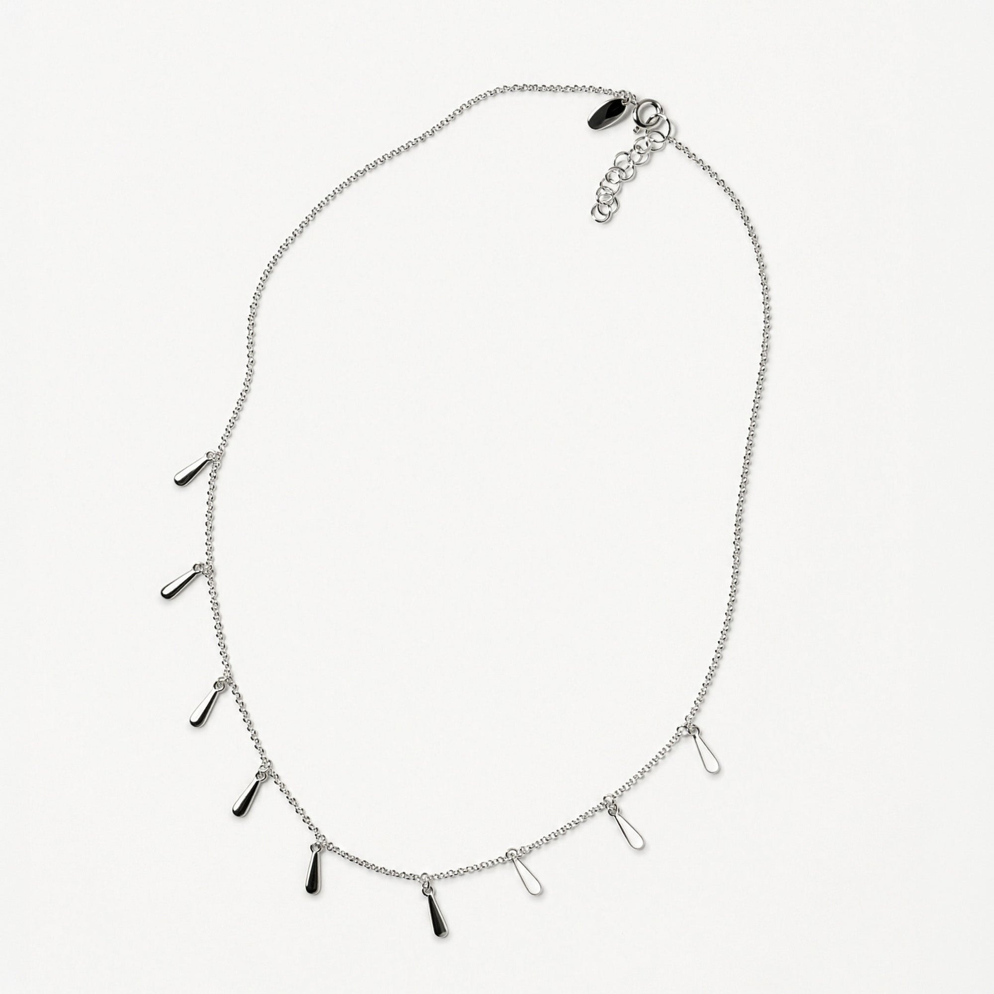 Drip Necklace | Sterling Silver | Black/Clear