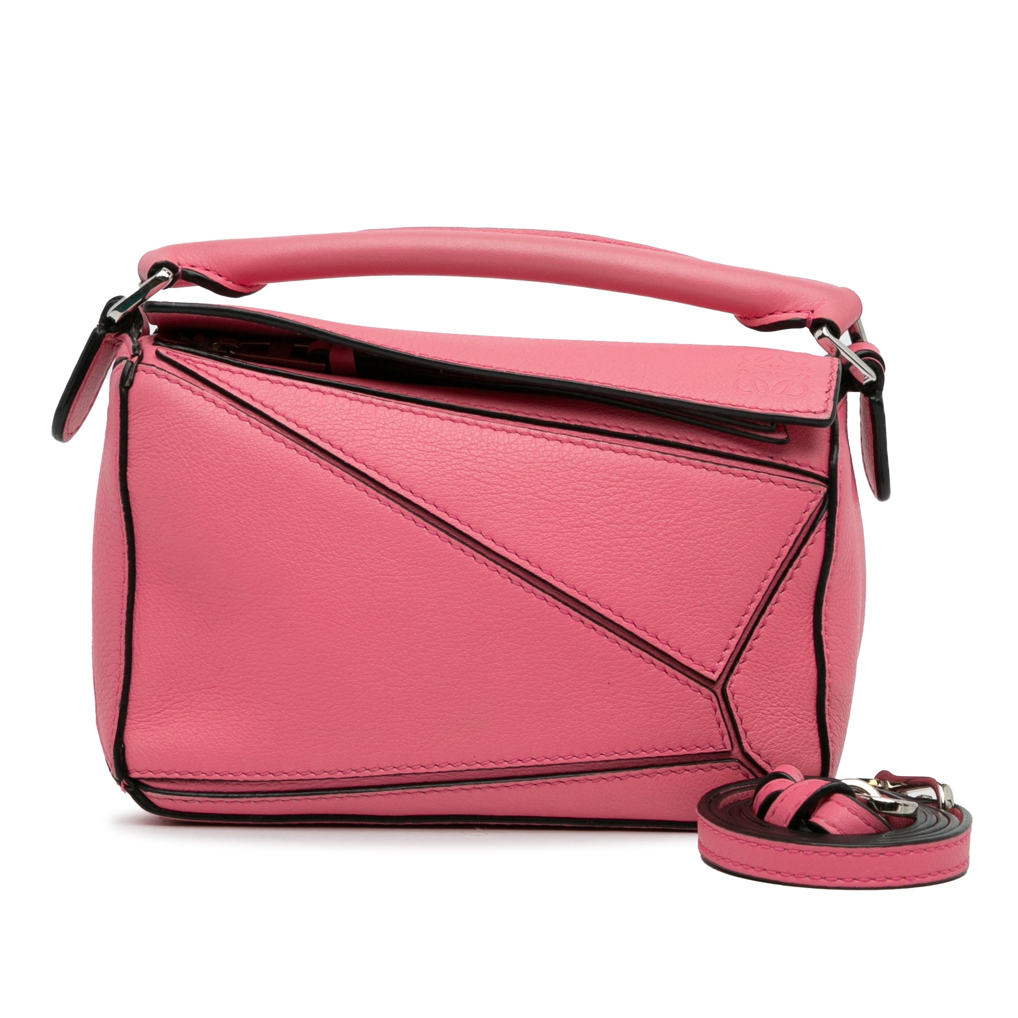 Loewe | Pre-Owned Mini Calfskin Puzzle Satchel | Pink