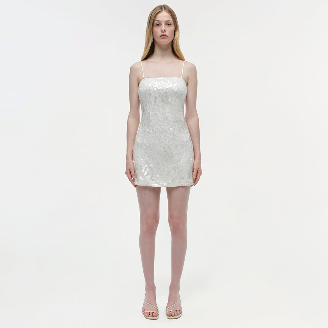 Womens | Lollie Embellished Mini Dress | Ivory