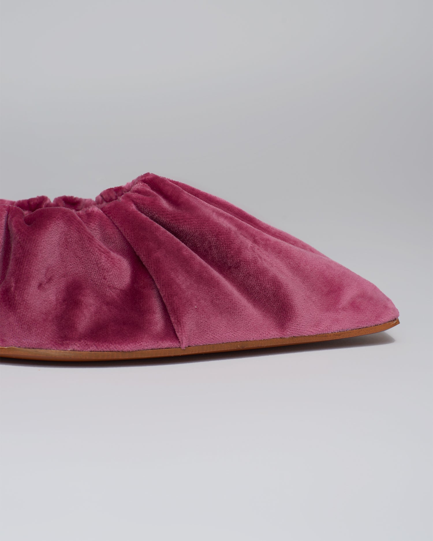 Matangi Ruched Velvet Flats | Peony Velvet