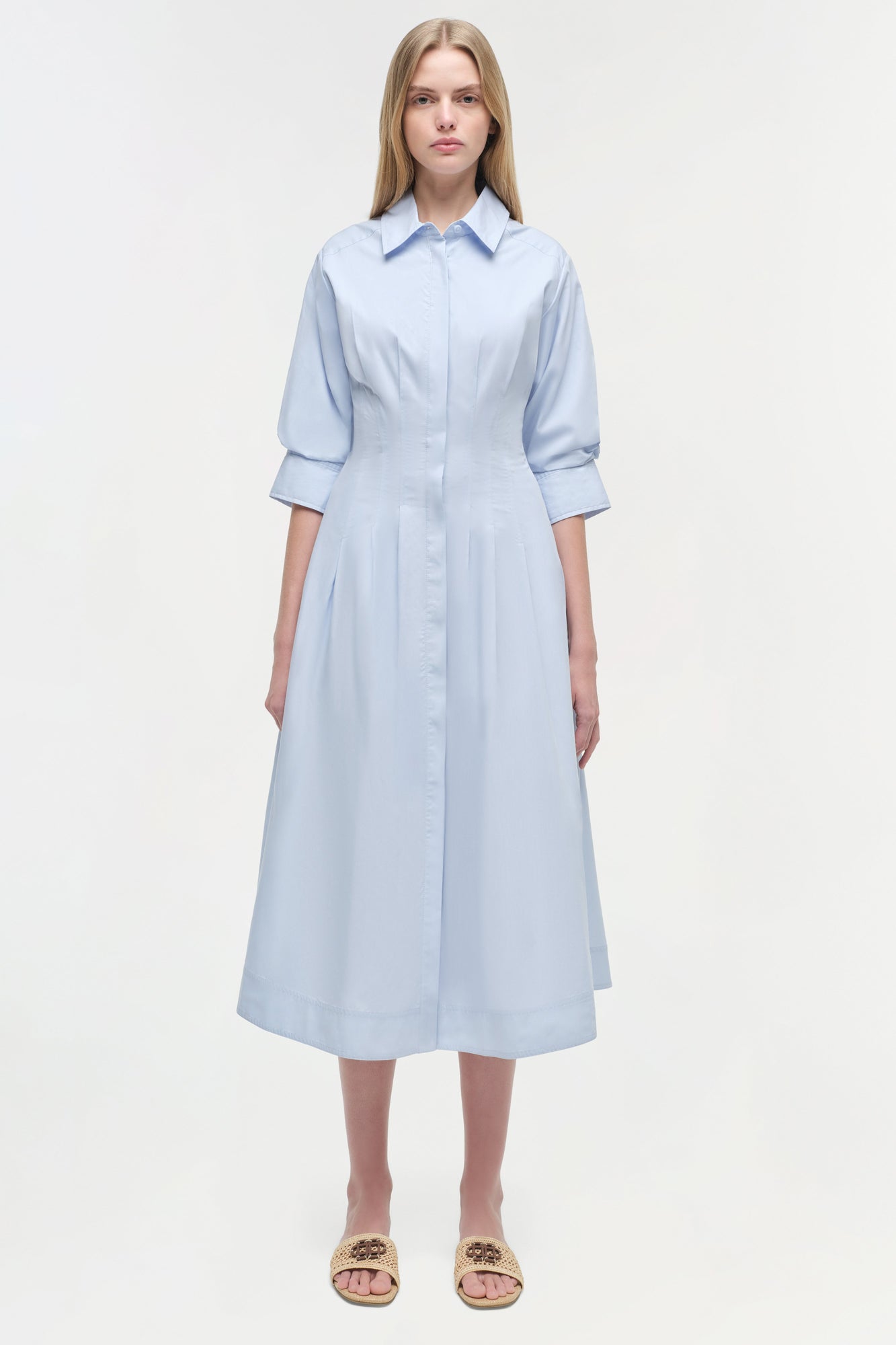 Womens | Jazz Cotton Midi Dress | French Blue