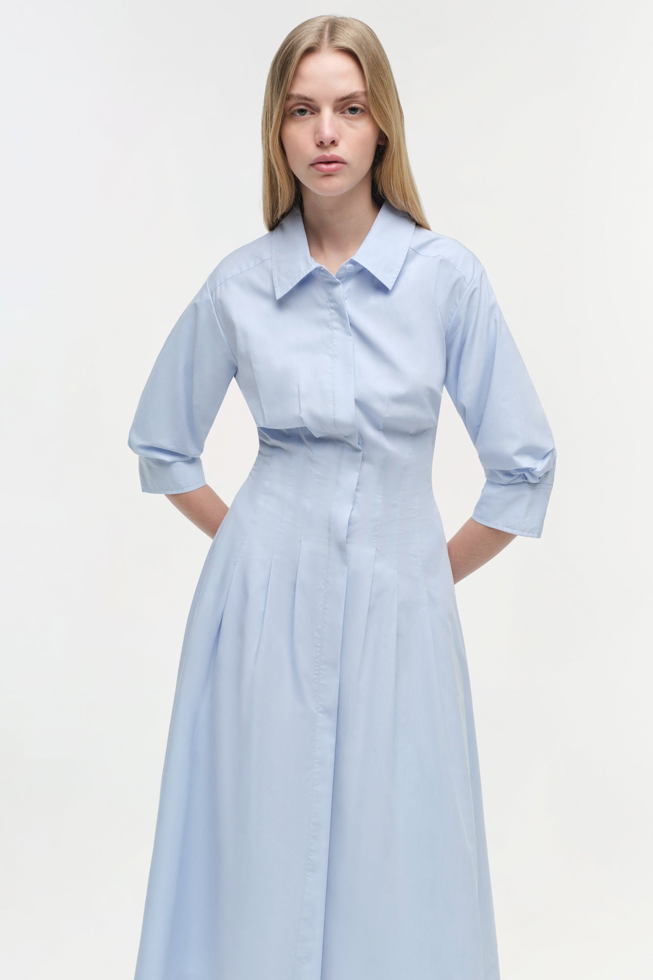 Womens | Jazz Cotton Midi Dress | French Blue