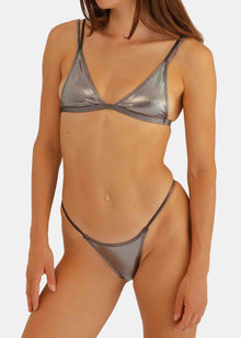 Matrix Lucid Bikini Top | Chrome Silver