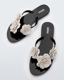 Womens | Harmonic Springtime Flip Flop | Black/Beige