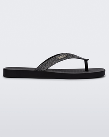 Womens | Sun Long Beach II Flip Flop | Black/Silver