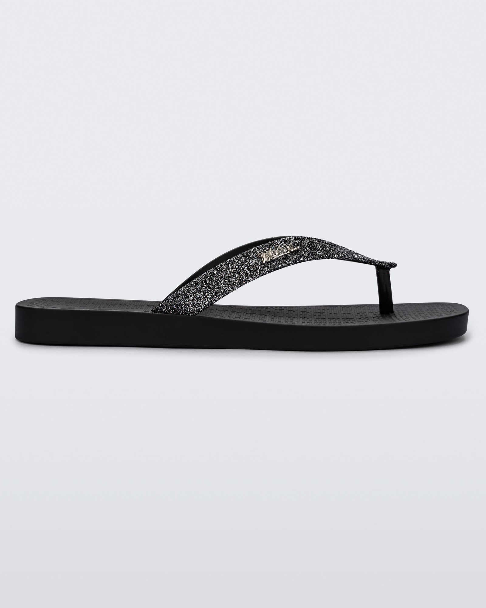 Womens | Sun Long Beach II Flip Flop | Black/Silver