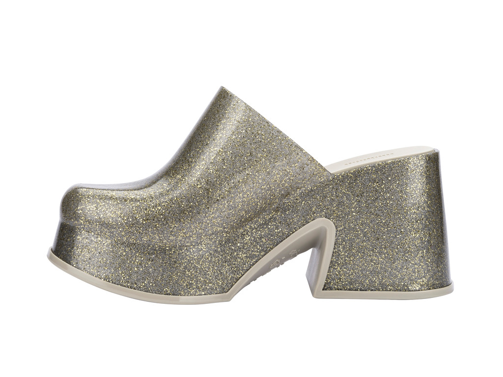 Womens | Mia Heel | Golden Glitter Glass