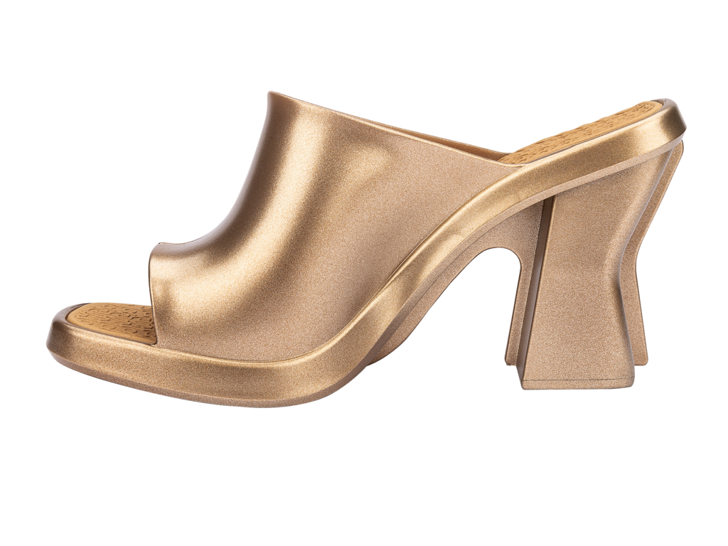 Womens | Melissa and Marc Jacobs Mule | Gold/Beige