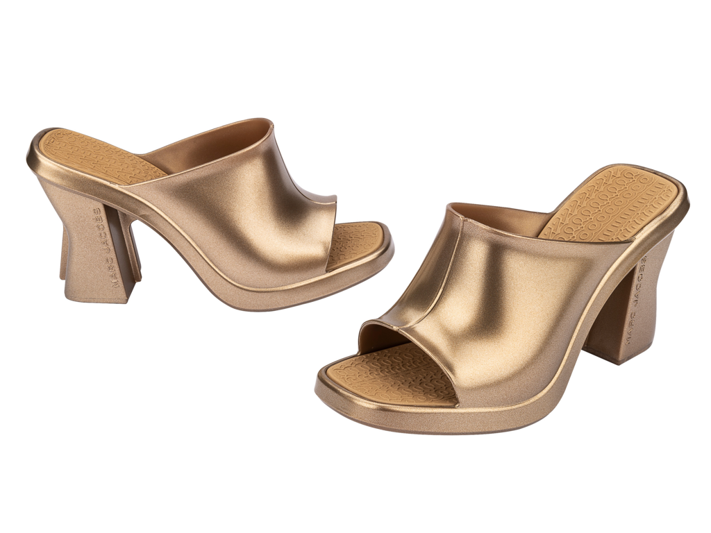 Womens | Melissa and Marc Jacobs Mule | Gold/Beige