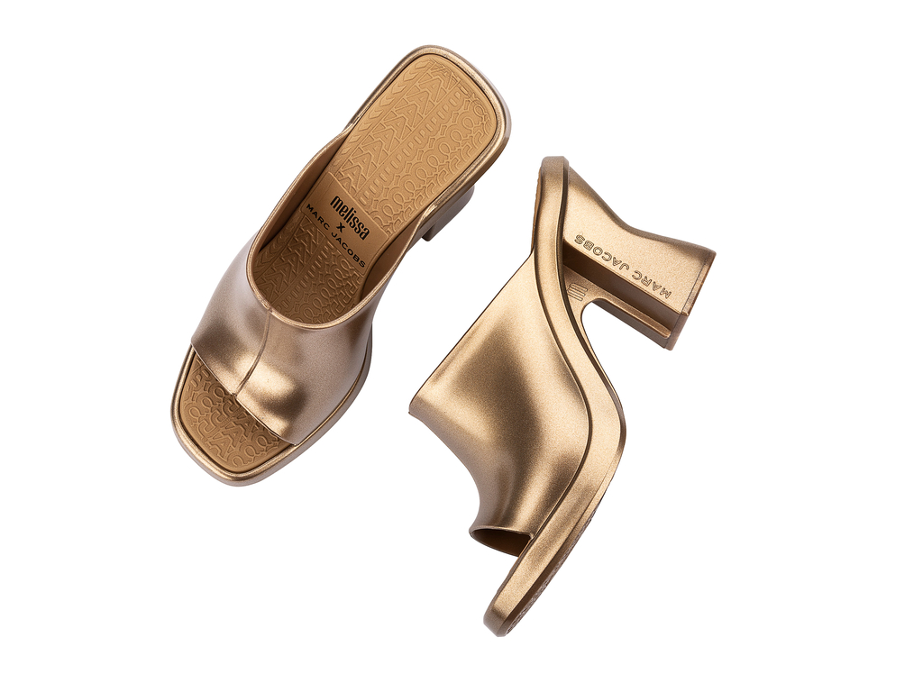 Womens | Melissa and Marc Jacobs Mule | Gold/Beige