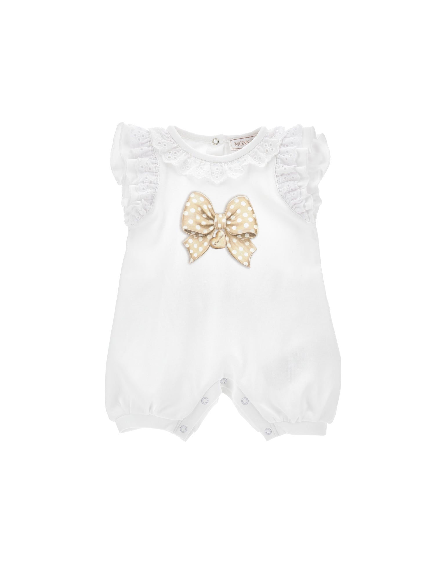 Girls | Sangallo Cotton Romper | White