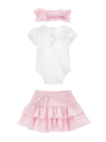 Girls | Skirt Set With Accessories | White/FairyTale Pink
