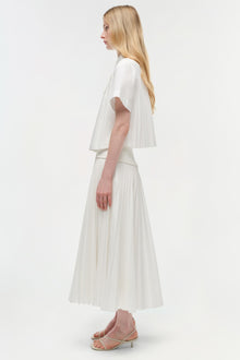 Womens | Bernie Cotton Pleated Shirt | White