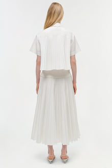 Womens | Bernie Cotton Pleated Shirt | White