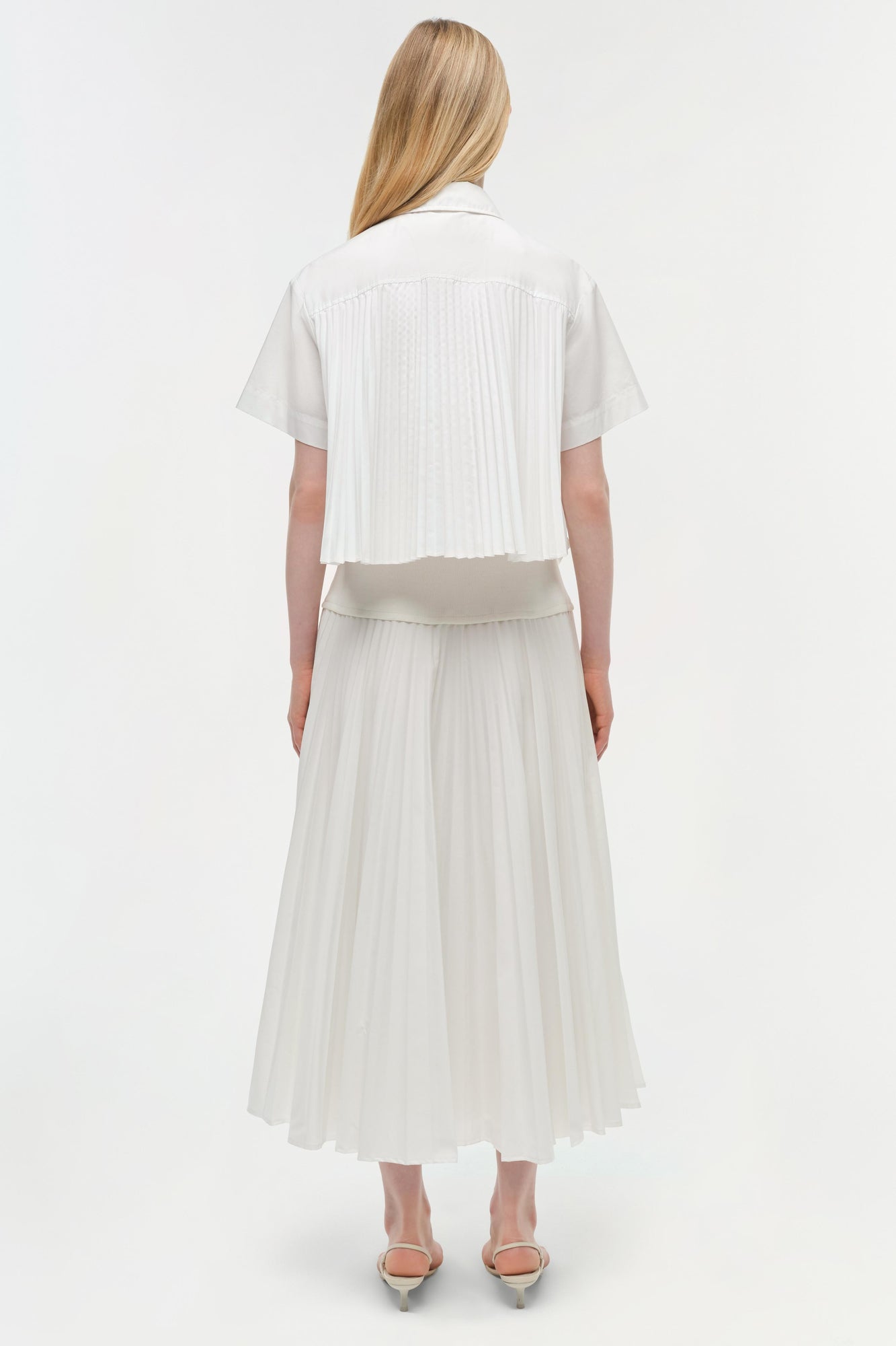 Womens | Bernie Cotton Pleated Shirt | White
