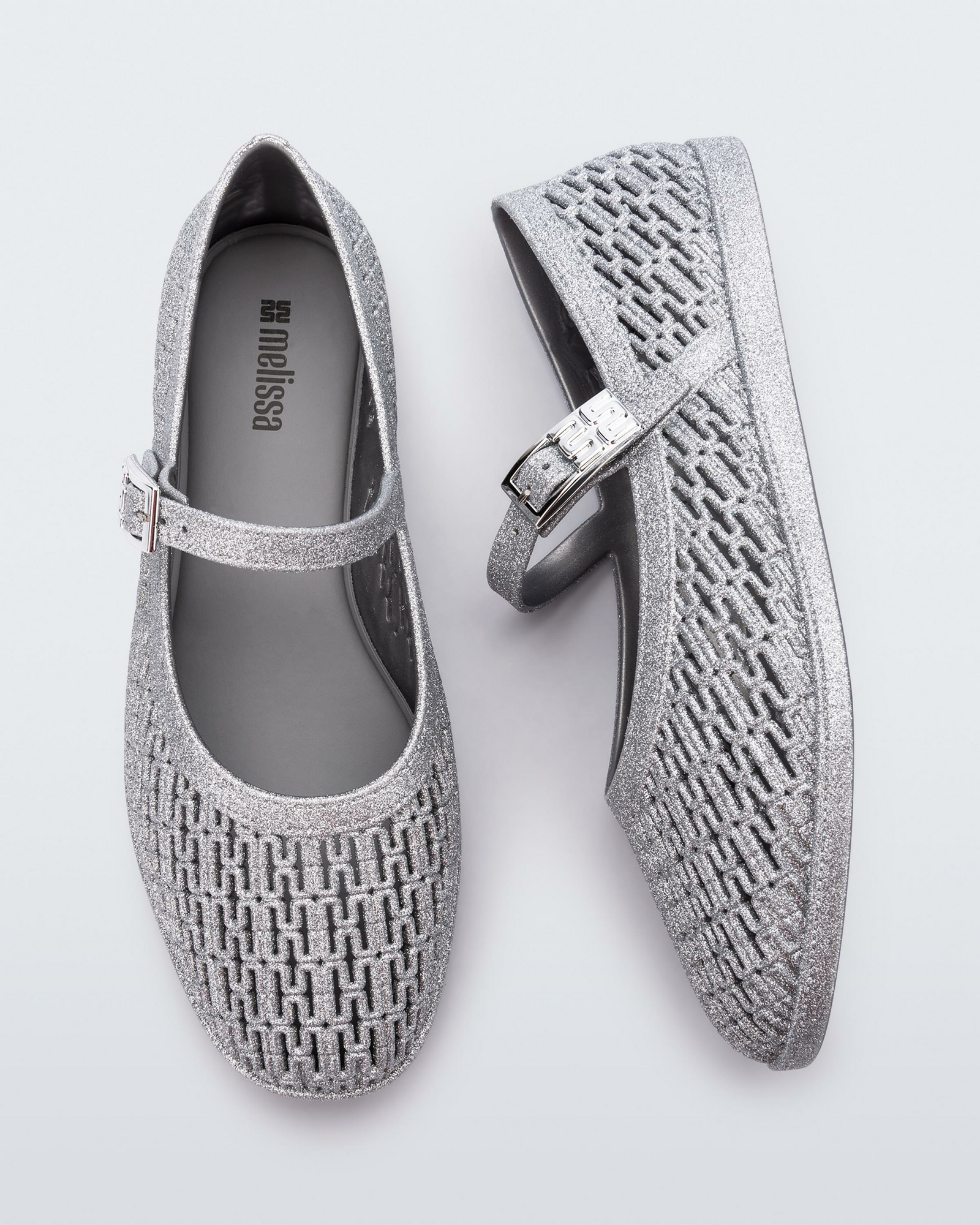Womens | Harper Glitter Ballerina | Glitter Silver