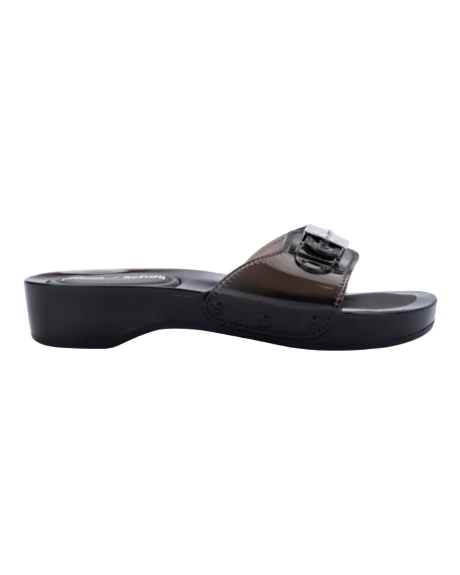Womens | Pescura Heel and Scholl Slide | Clear Black