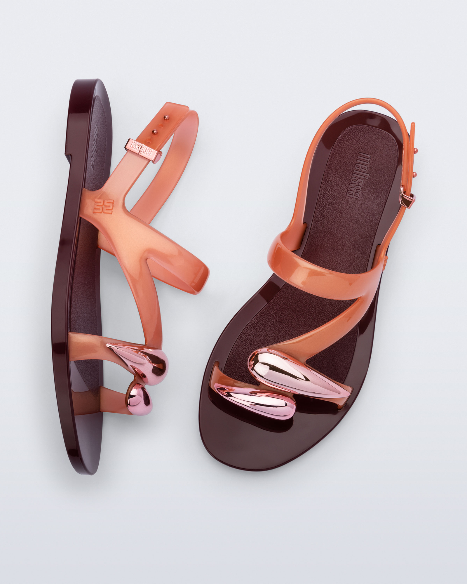 Womens | Iris Sandal | Burgundy/Orange