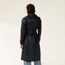 Womens | Margot Lambskin Leather Trench Coat | Black