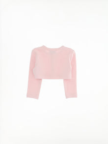 Girls | Rhinestone Cotton Angora Cardigan | Antique Pink