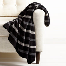 Striped Throw | Black/Grey