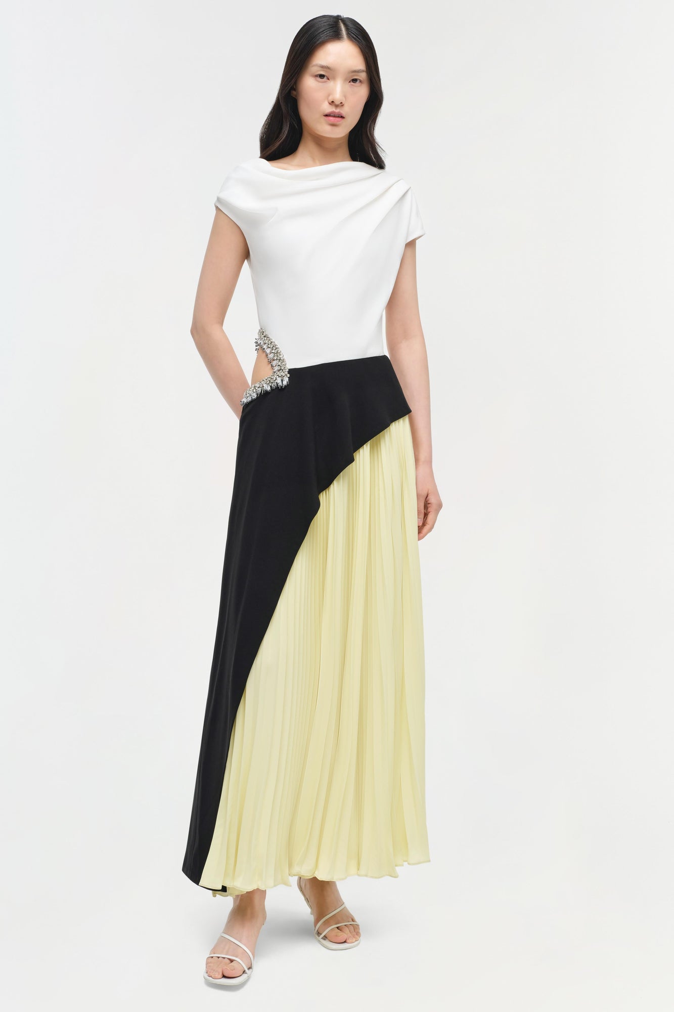 Womens | Andromeda Embellished Midi Dress | Sunglow Multi