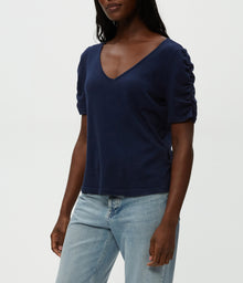 Josie V-Neck Ruched Tee | Nocturnal