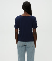 Josie V-Neck Ruched Tee | Nocturnal