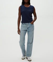 Johnnie Cropped Crew Neck Tank w/ Rib Trim | Nocturnal