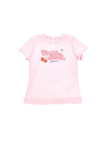 Girls | Cherry Print Jersey T-Shirt | FairyTale Pink